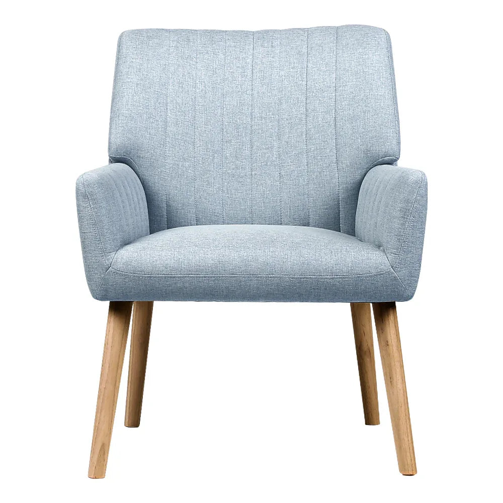 Artiss Armchair Fabric Blue Grey Sebastini - Mekamart Australia