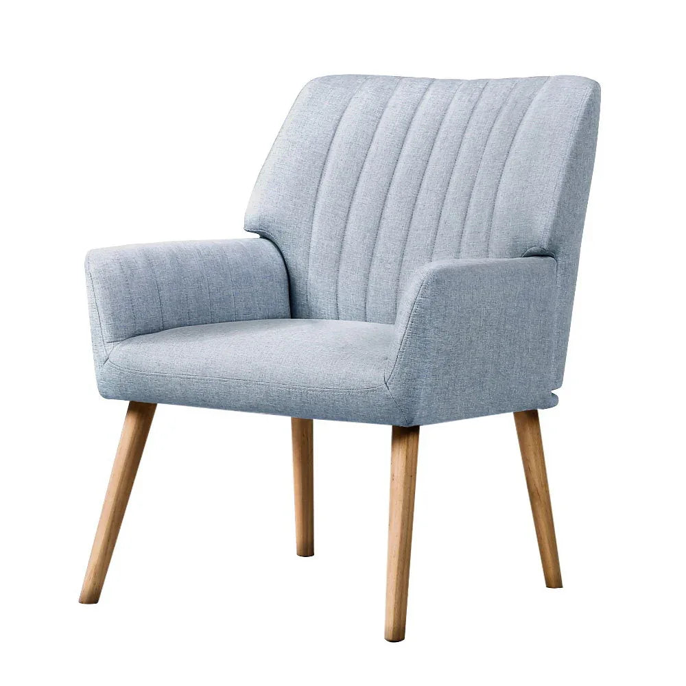 Artiss Armchair Fabric Blue Grey Sebastini - Mekamart Australia