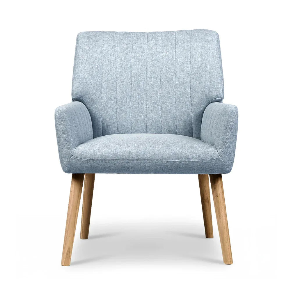 Artiss 2X Armchair Fabric Blue Grey - Mekamart Australia