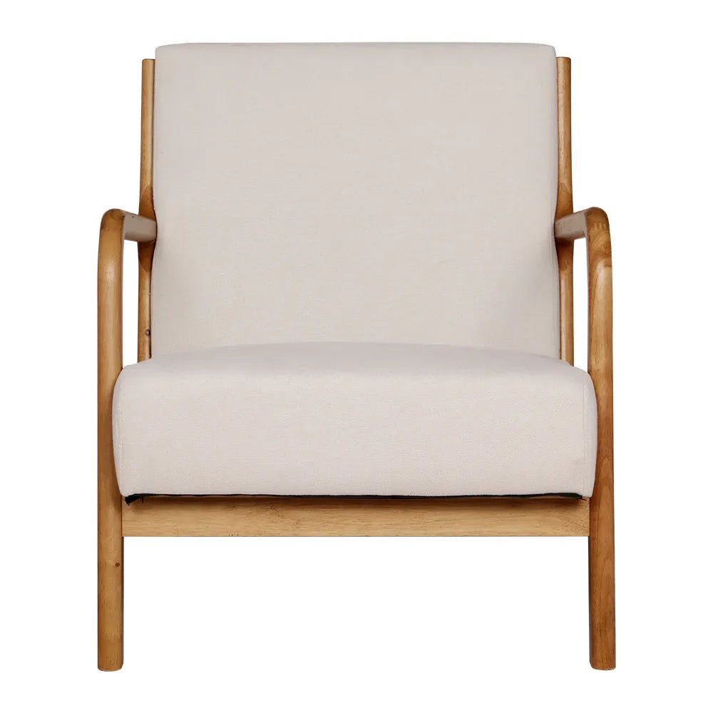 Artiss Armchair Fabric Beige Olive - Mekamart Australia