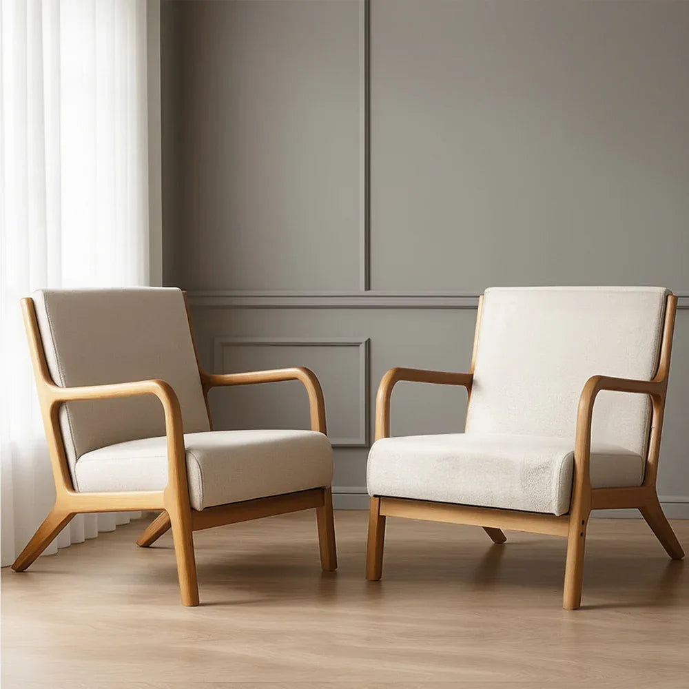 Artiss 2X Armchair Faux Fabric Beige - Mekamart Australia