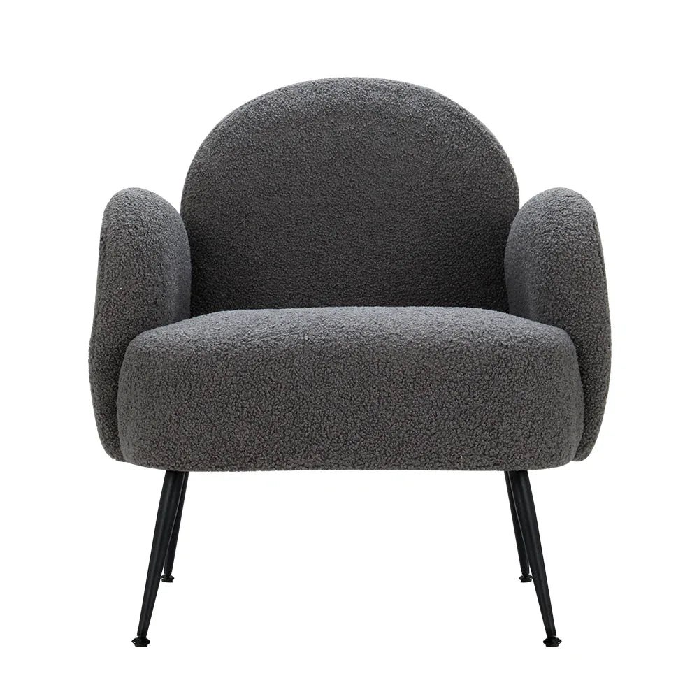 Artiss Armchair Boucle Charcoal Hanes - Mekamart Australia