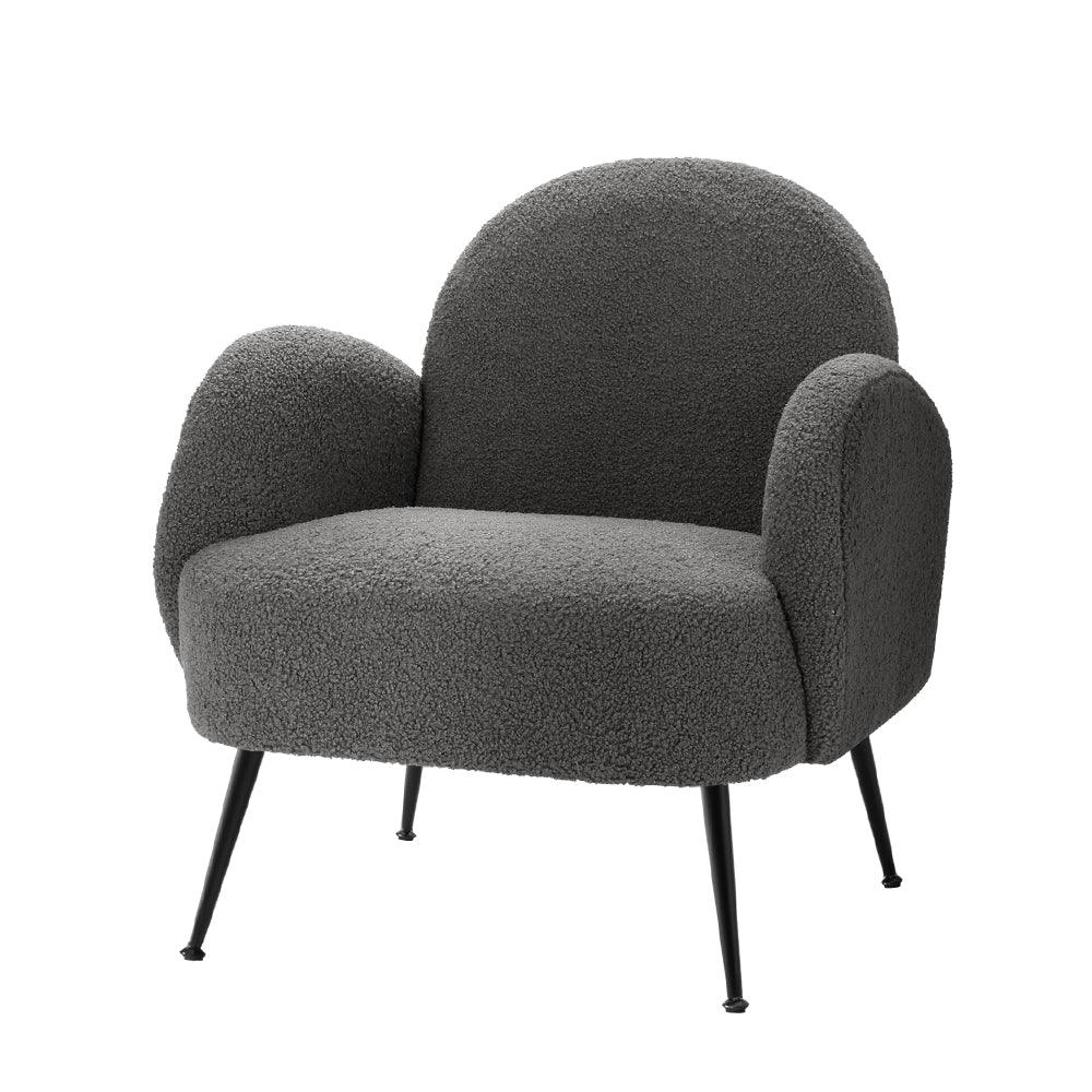 Artiss Armchair Boucle Charcoal Hanes - Mekamart Australia