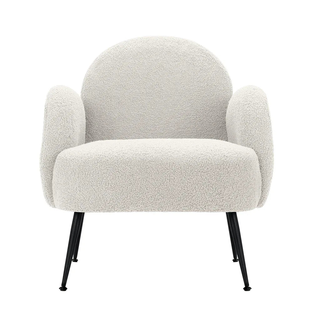 Artiss Armchair Boucle White Hanes - Mekamart Australia