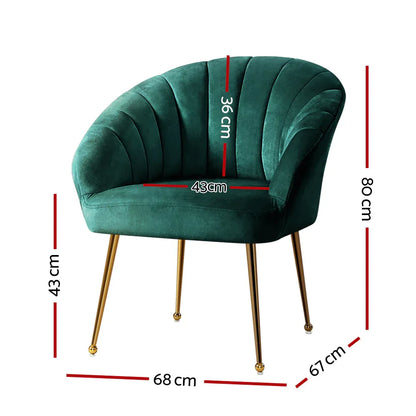 Artiss Armchair Velvet Green Eloise - Mekamart Australia