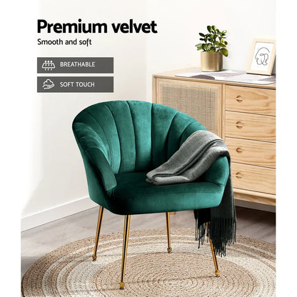 Artiss Armchair Velvet Green Eloise - Mekamart Australia