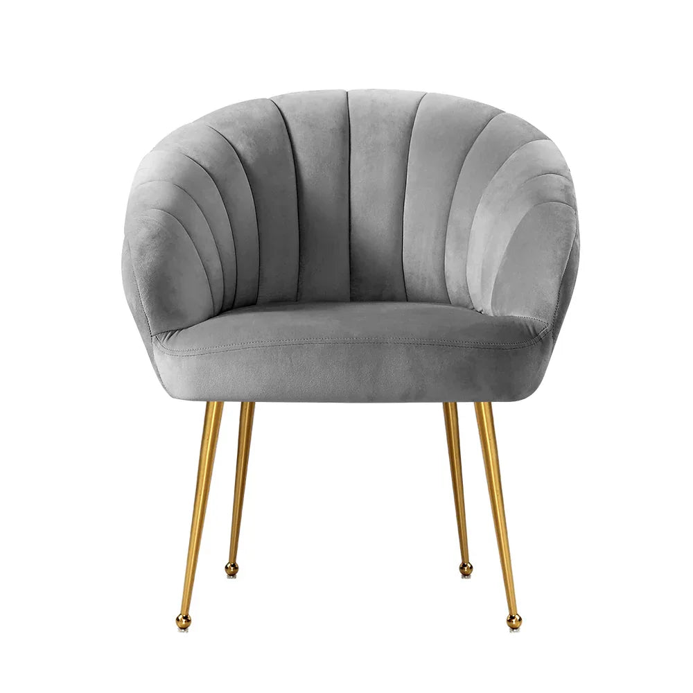 Artiss Armchair Velvet Grey Eloise - Mekamart Australia