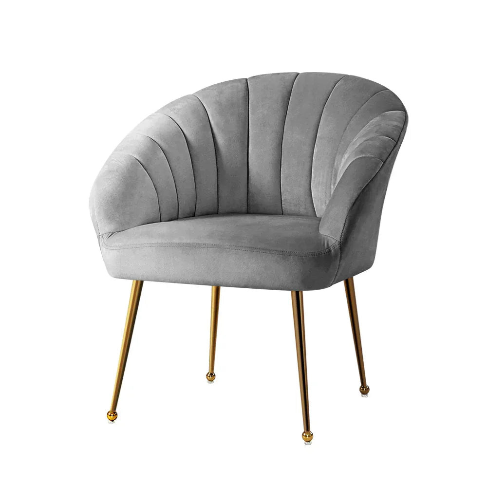 Artiss Armchair Velvet Grey Eloise - Mekamart Australia