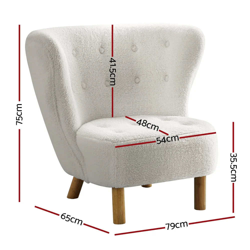 Artiss Armchair Lounge Accent Chair Armchairs Couch Chairs Sofa Bedroom White - Mekamart Australia