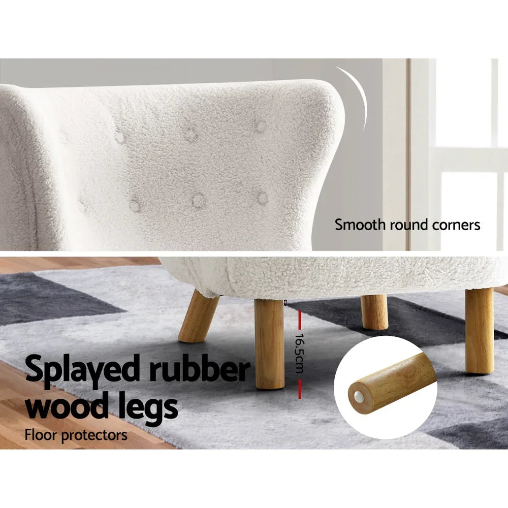 Artiss Armchair Lounge Accent Chair Armchairs Couch Chairs Sofa Bedroom White - Mekamart Australia