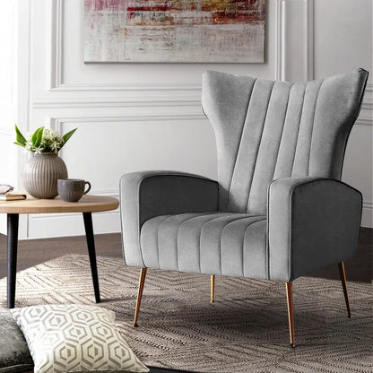 Artiss Armchair Grey Velvet Kate - Mekamart Australia