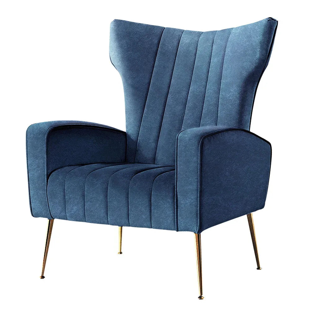 Artiss Armchair Navy Velvet Kate - Mekamart Australia