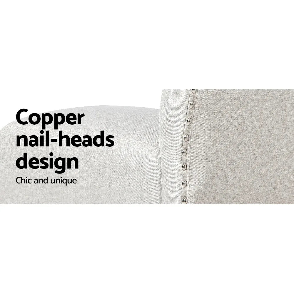 Artiss 2x Bar Stools Linen Upholstered Chairs - Mekamart Australia