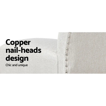 Artiss 2x Bar Stools Linen Upholstered Chairs - Mekamart Australia