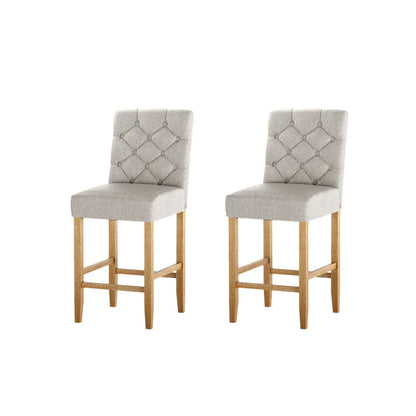 Artiss 2x Bar Stools Linen Upholstered Chairs - Mekamart Australia