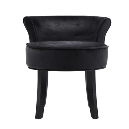 Artiss Vanity Stool Velvet Black Abella - Mekamart Australia