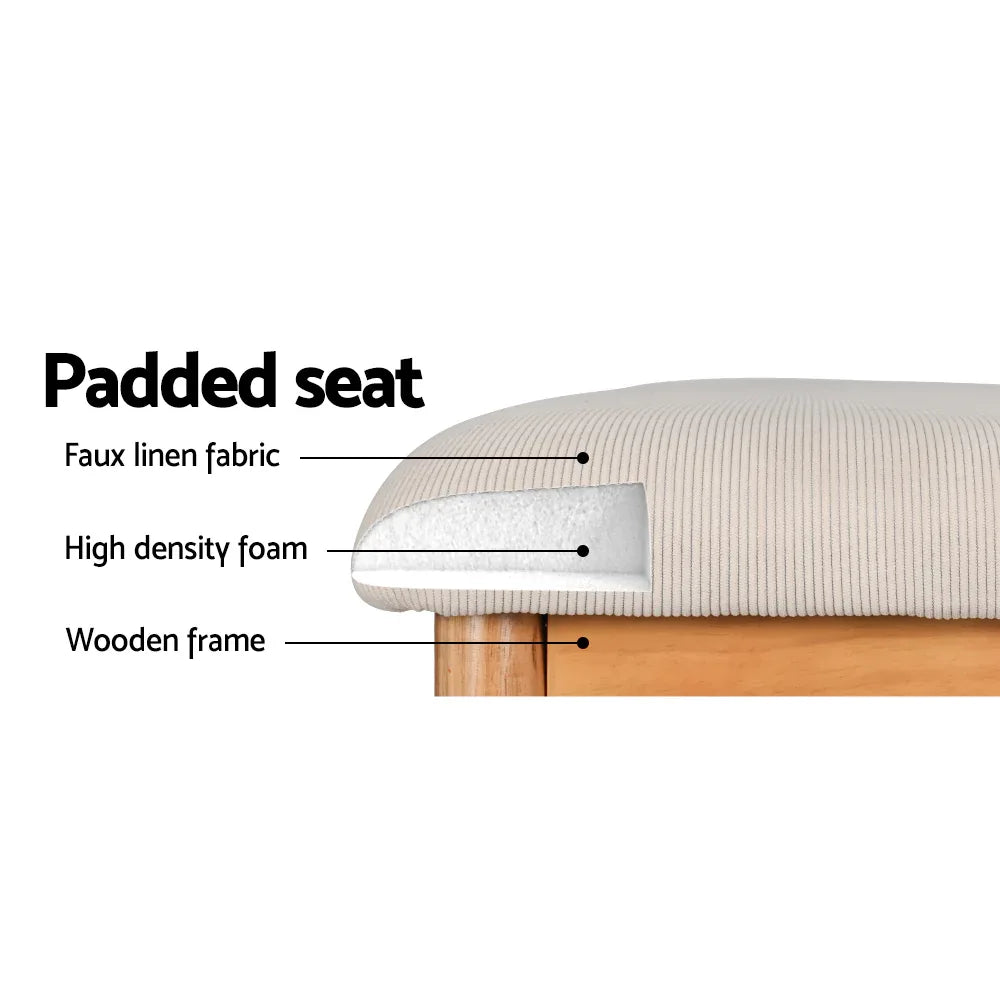 Artiss Dining Bench Upholstery Seat Wooden Chair 106cm - Mekamart Australia