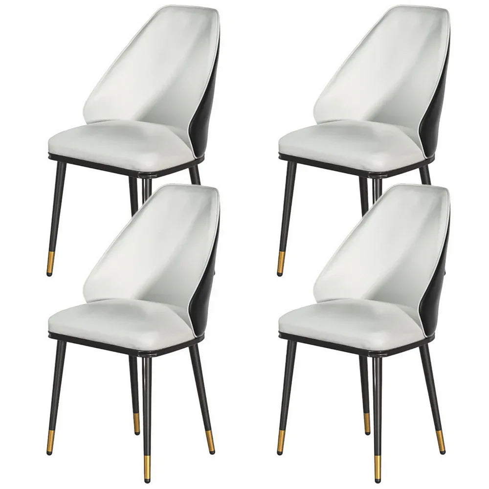 Artiss Dining Chairs Set of 4 Leather Seat Beige and Black - Mekamart Australia