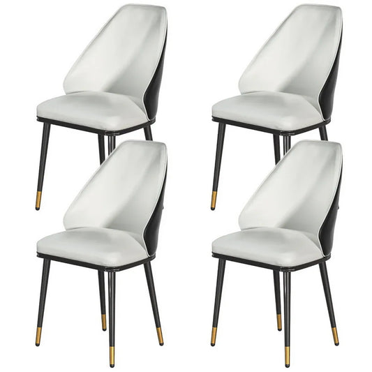 Artiss Dining Chairs Set of 4 Leather Seat Beige and Black - Mekamart Australia