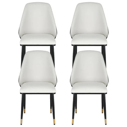 Artiss Dining Chairs Set of 4 Leather Seat Beige and Black - Mekamart Australia