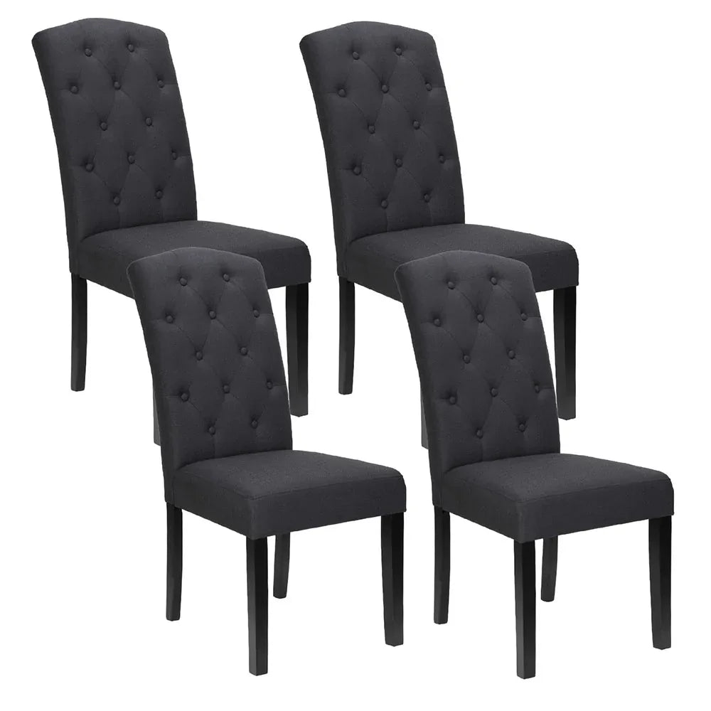 Artiss Dining Chairs Set of 4 Linen Parsons Chair Dark Grey - Mekamart Australia