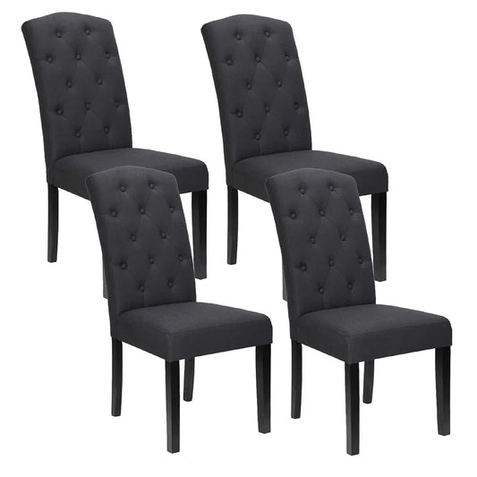 Artiss Dining Chairs Set of 4 Linen Parsons Chair Dark Grey - Mekamart Australia