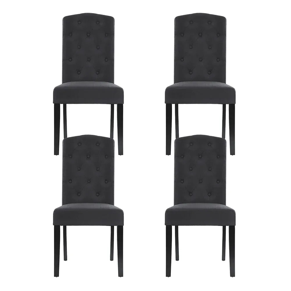 Artiss Dining Chairs Set of 4 Linen Parsons Chair Dark Grey - Mekamart Australia