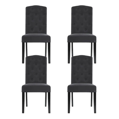 Artiss Dining Chairs Set of 4 Linen Parsons Chair Dark Grey - Mekamart Australia