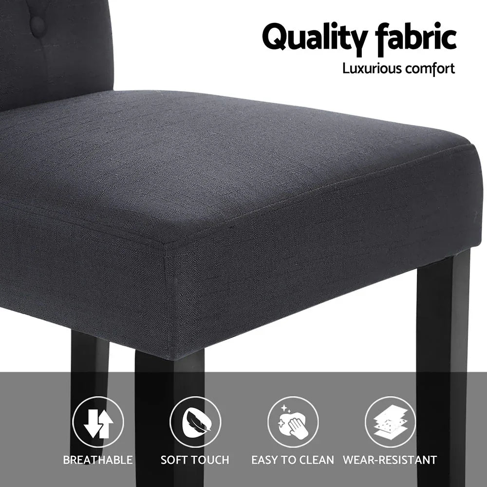 Artiss Dining Chairs Set of 4 Linen Parsons Chair Dark Grey - Mekamart Australia