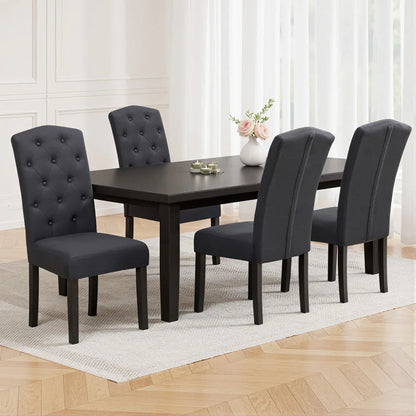 Artiss Dining Chairs Set of 4 Linen Parsons Chair Dark Grey - Mekamart Australia