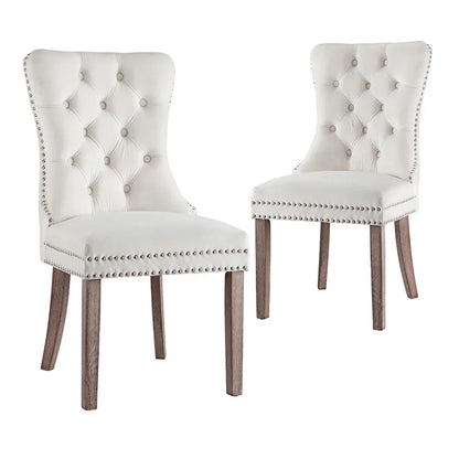 1 Set of 2 Artiss Dining Chairs Beige Velvet - Mekamart Australia