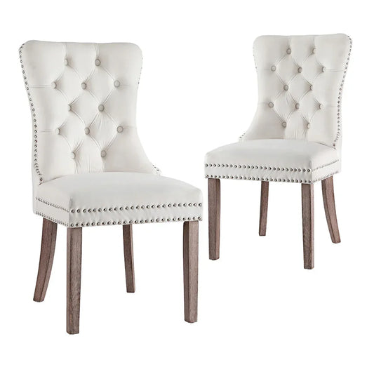 1 Set of 2 Artiss Dining Chairs Beige Velvet - Mekamart Australia