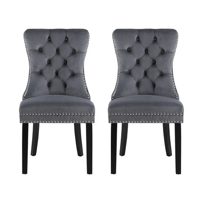 1 Set of 2 Artiss Dining Chairs Grey Velvet - Mekamart Australia