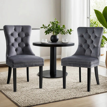 1 Set of 2 Artiss Dining Chairs Grey Velvet - Mekamart Australia
