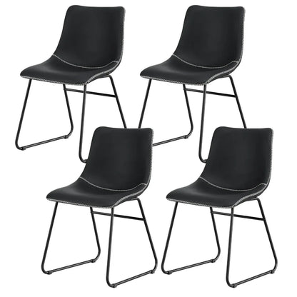Artiss 4x Dining Chairs Retro PU Leather Kitchen Lounge Cafe Accent Chair Black - Mekamart Australia