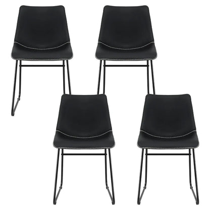 Artiss 4x Dining Chairs Retro PU Leather Kitchen Lounge Cafe Accent Chair Black - Mekamart Australia