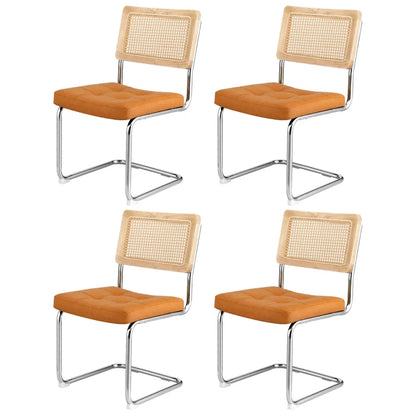 Artiss Dining Chairs Set of 4 PU Leather Rattan Cantilever Brown - Mekamart Australia