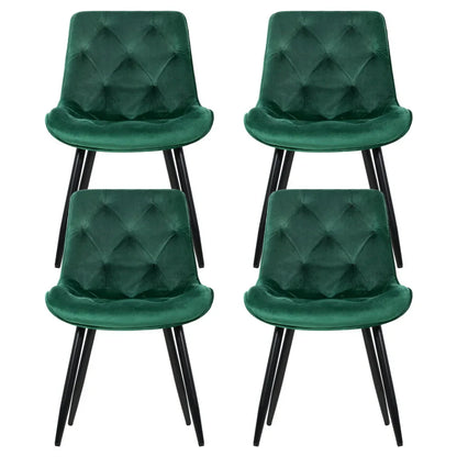 Artiss Dining Chairs Set of 4 Velvet Diamond Tufted Green - Mekamart Australia