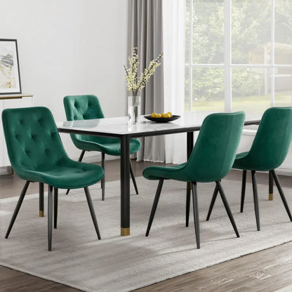 Artiss Dining Chairs Set of 4 Velvet Diamond Tufted Green - Mekamart Australia