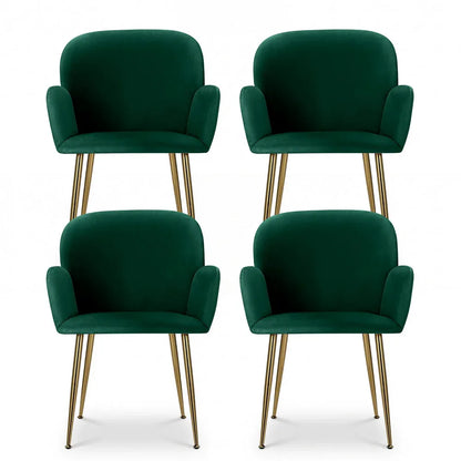 Artiss Dining Chairs Set of 4 Velvet Armchair Green - Mekamart Australia