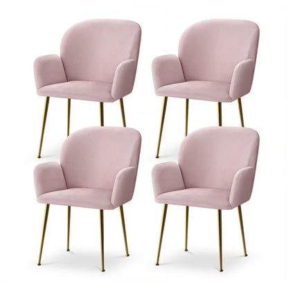 Artiss Dining Chairs Set of 4 Velvet Armchair Pink - Mekamart Australia