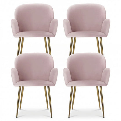 Artiss Dining Chairs Set of 4 Velvet Armchair Pink - Mekamart Australia