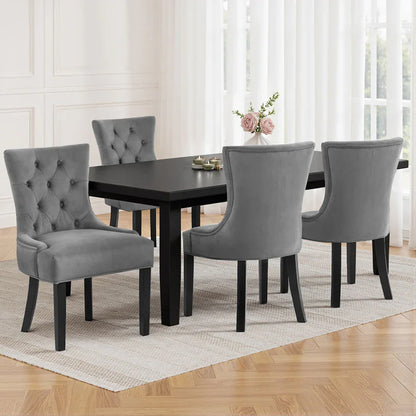 Artiss Dining Chairs Set of 4 Velvet French Provincial Grey - Mekamart Australia