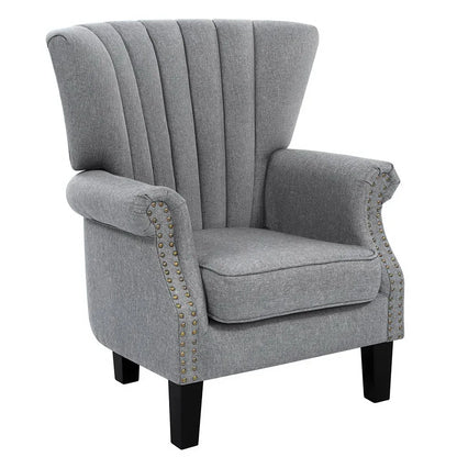 Artiss Armchair Wingback Grey Andrew - Mekamart Australia