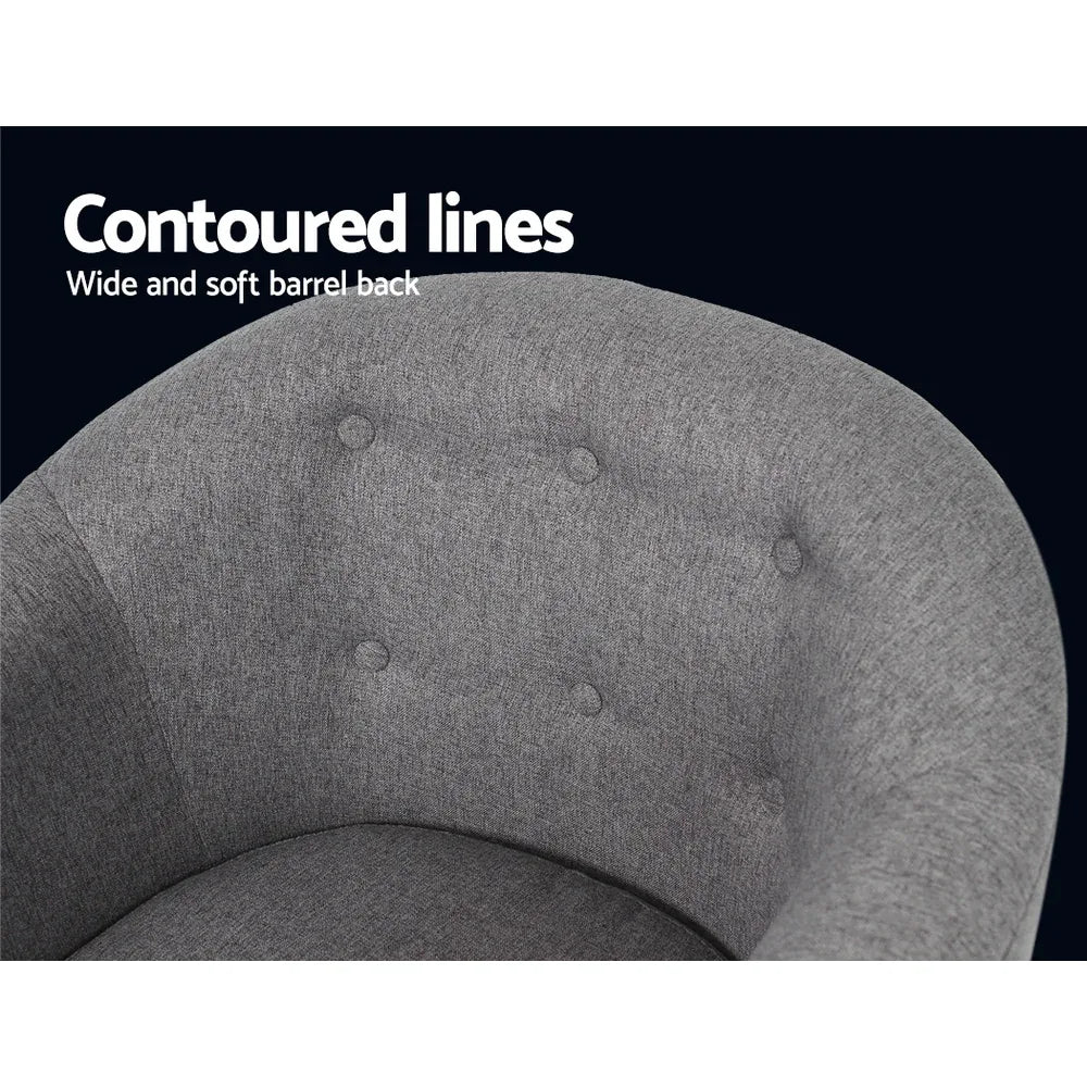 Artiss Armchair Tub Chair Grey Adora - Mekamart Australia