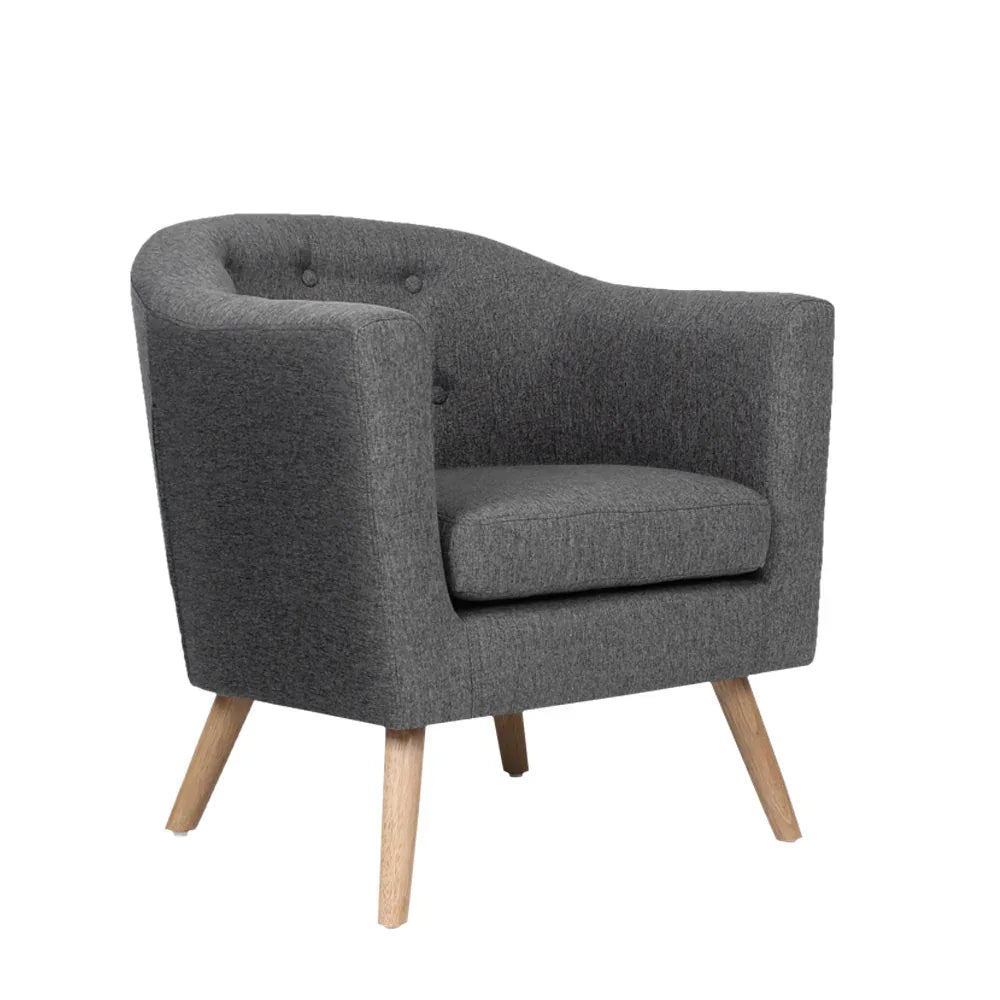 Artiss Armchair Tub Chair Grey Adora - Mekamart Australia