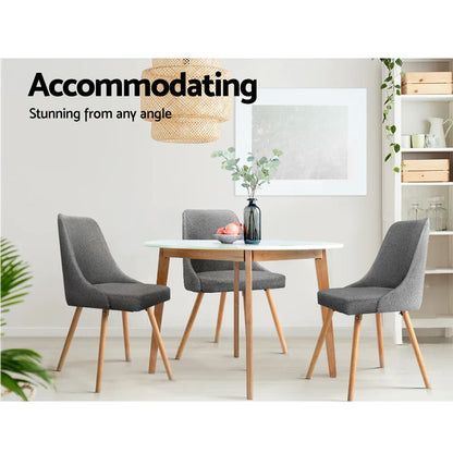 Artiss Dining Chairs Set of 2 Fabric Wooden Grey - Mekamart Australia