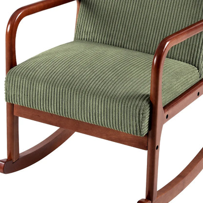 Artiss Rocking Armchair Nursing Chair Corduroy Green - Mekamart Australia