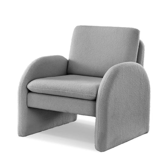 Artiss Armchair Accent Chair Lounge Tub Sofa Couch Curved Arm Seat Boucle Grey - Mekamart Australia