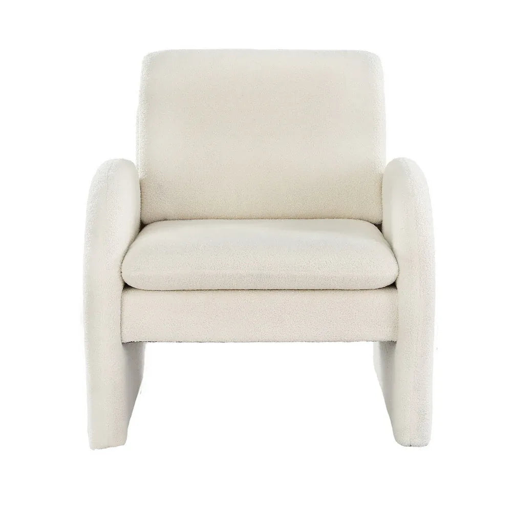 Artiss Armchair Accent Chair Lounge Tub Sofa Couch Curved Arm Seat Boucle White - Mekamart Australia